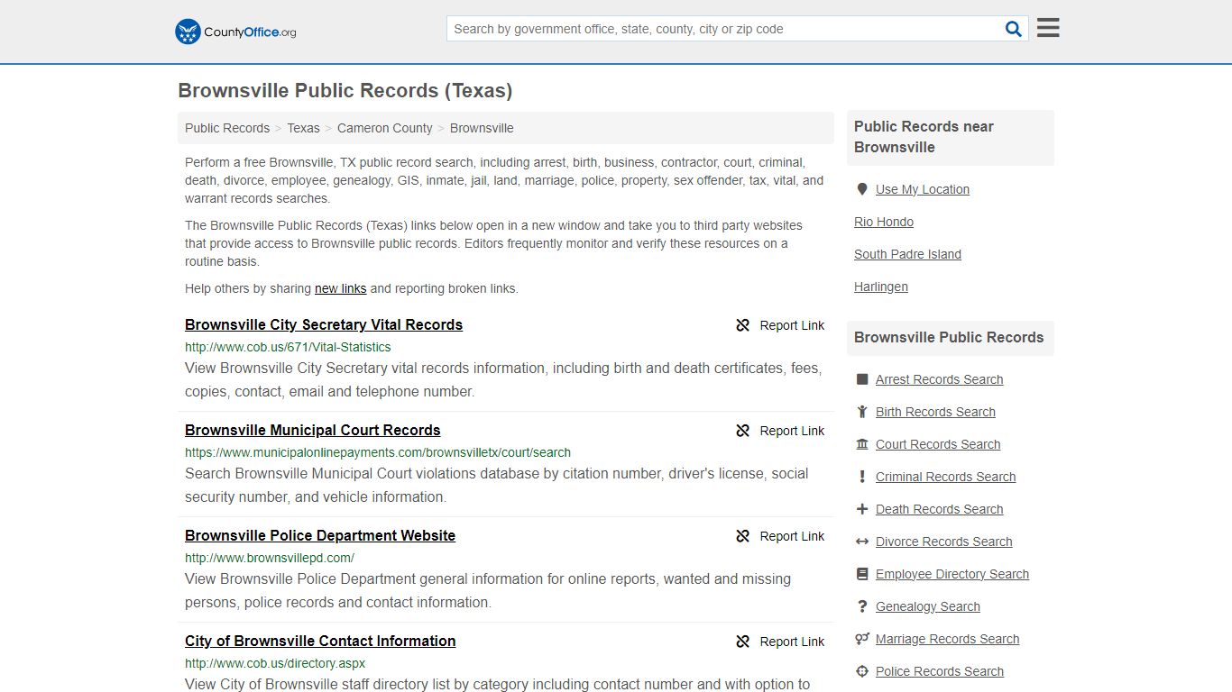 Public Records - Brownsville, TX (Business, Criminal, GIS, Property ...