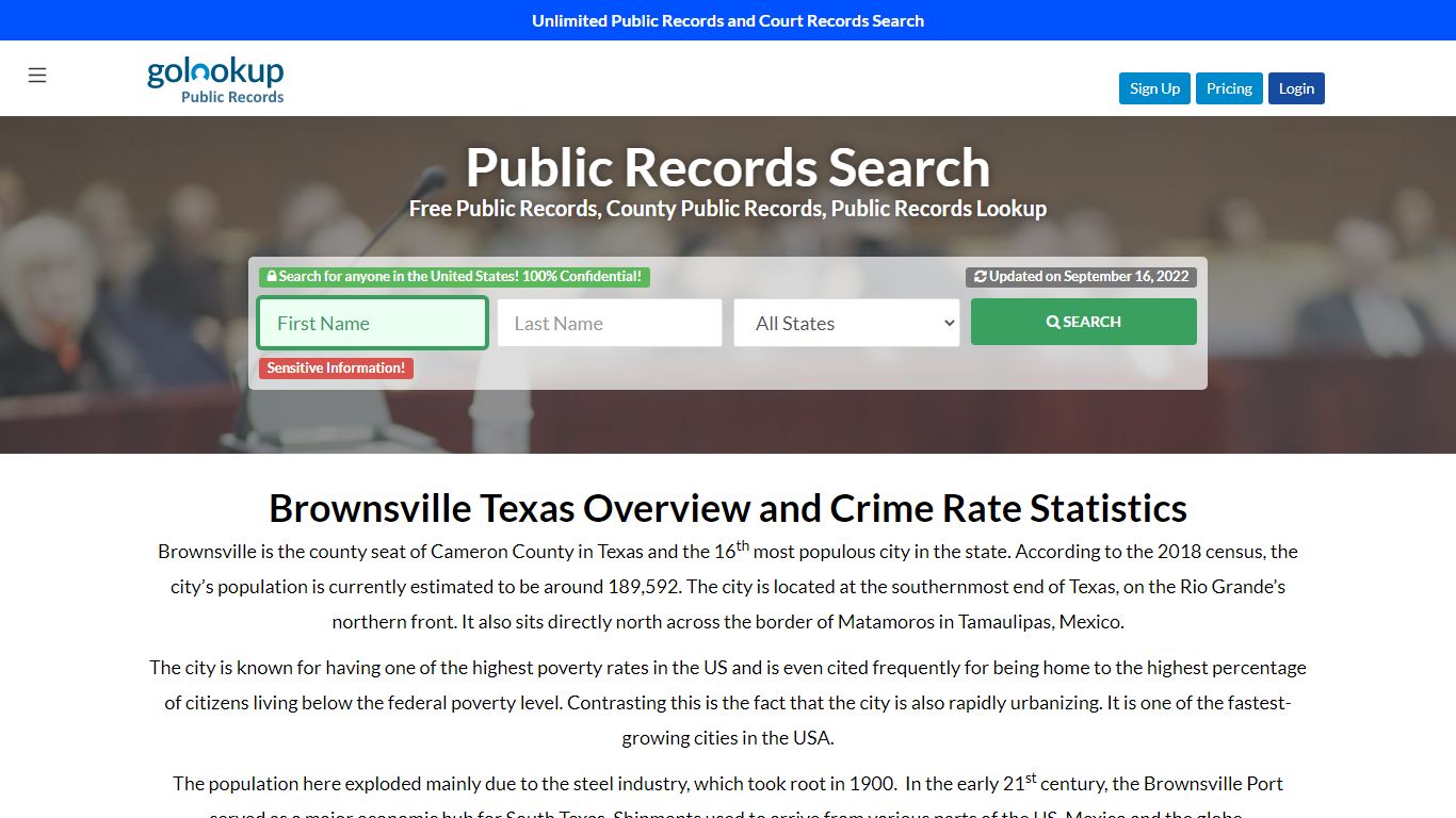 Brownsville Public Records, Brownsville Court Records - GoLookUp