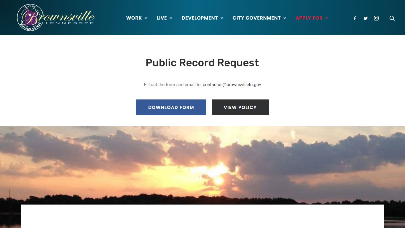 Public Record Request – Brownsville, Tennessee